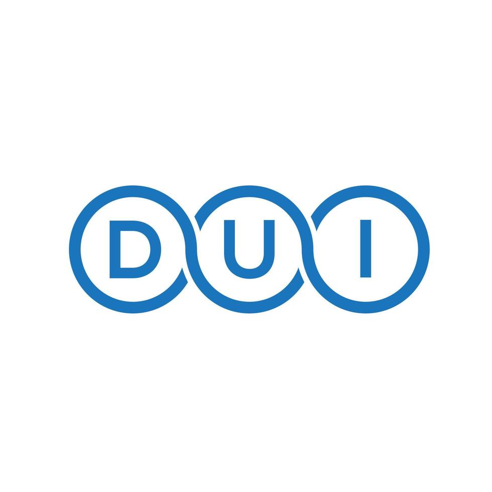 diseño de logotipo de letra dui sobre fondo negro.concepto de logotipo de letra inicial creativa dui.diseño de letra vectorial dui. vector