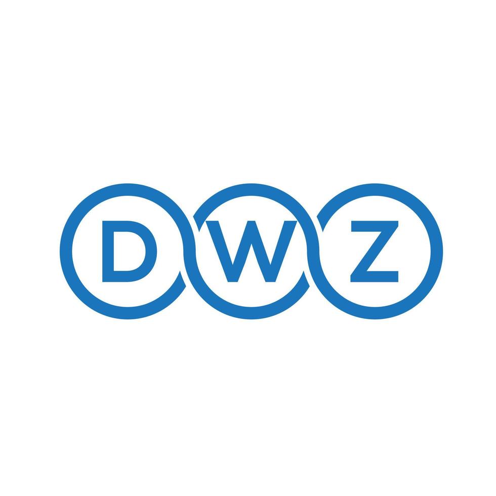 diseño del logotipo de la letra dwz sobre fondo negro.concepto del logotipo de la letra de las iniciales creativas dwz.diseño de la letra vectorial dwz. vector