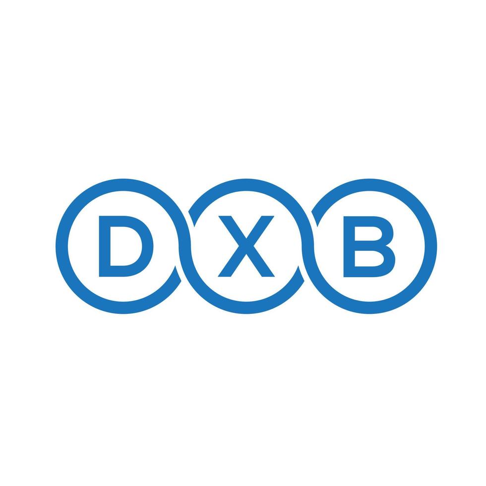 diseño del logotipo de la letra dxb sobre fondo negro.concepto del logotipo de la letra de las iniciales creativas dxb.diseño de la letra vectorial dxb. vector