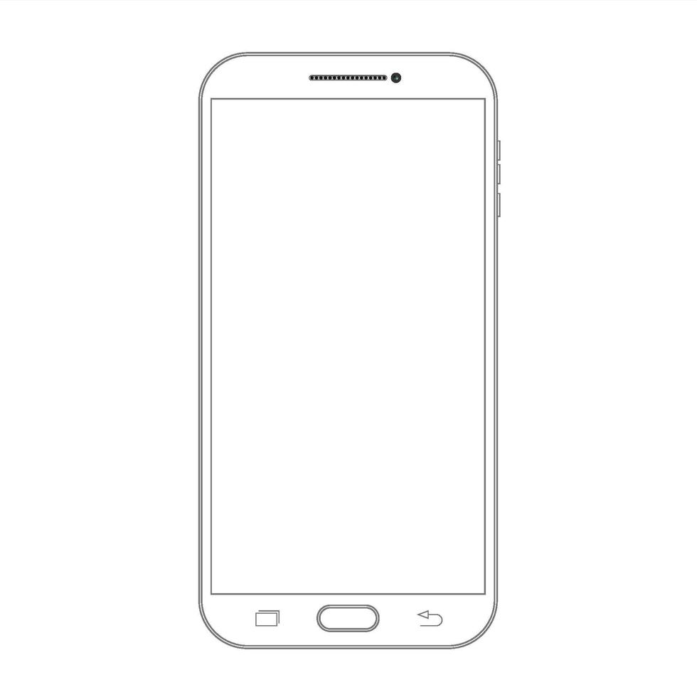 esquema de dibujo de teléfono inteligente. elegante diseño de estilo de línea delgada vector