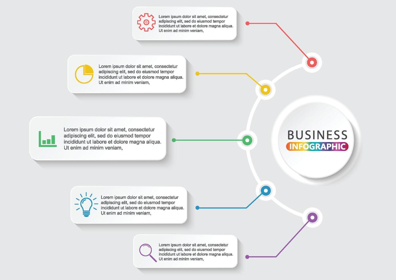 Timeline infographics design vector and marketing icons can be used for workflow layout, diagram, annual report, web design. Business concept with 5 options, steps or processes.