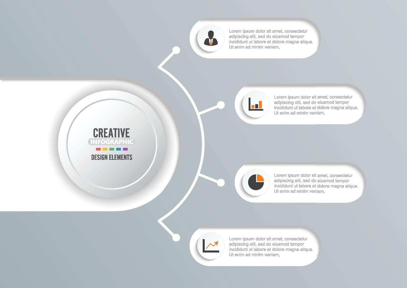 Infografía de ilustración digital abstracta. La ilustración vectorial se puede utilizar para el diseño de flujo de trabajo, diagrama, opciones numéricas, diseño web. vector