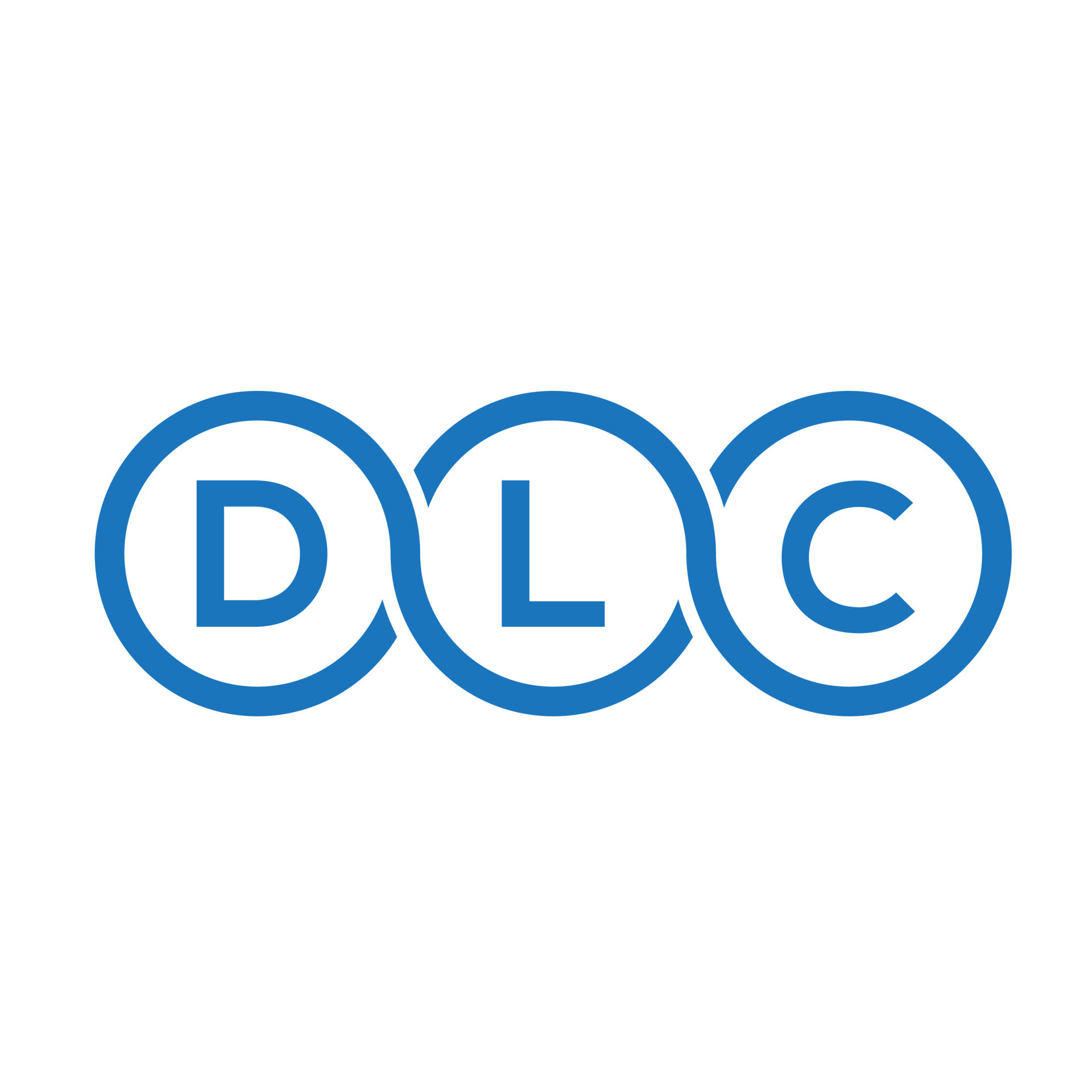 DLC letter logo design on black background.DLC creative initials letter