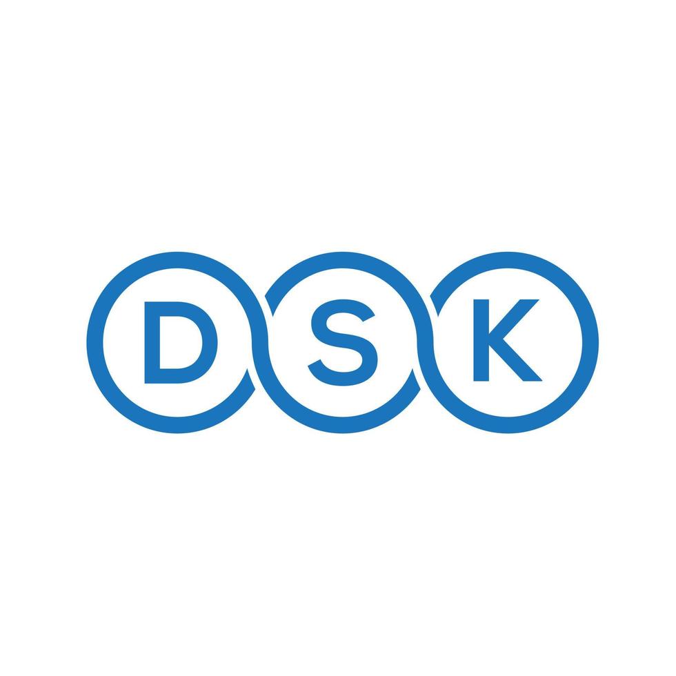 diseño de logotipo de letra dsk sobre fondo negro.concepto de logotipo de letra inicial creativa dsk.diseño de letra vectorial dsk. vector