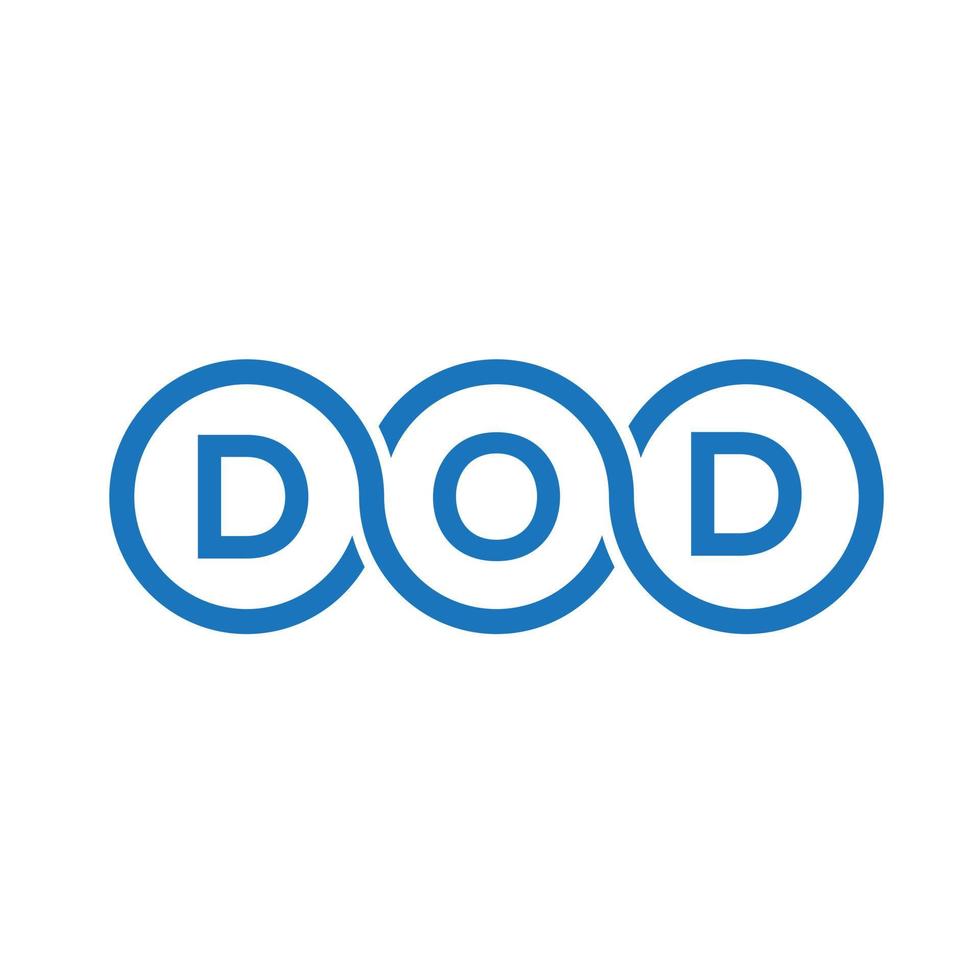 diseño de logotipo de letra dod sobre fondo negro.concepto de logotipo de letra inicial creativa dod.diseño de letra vectorial dod. vector