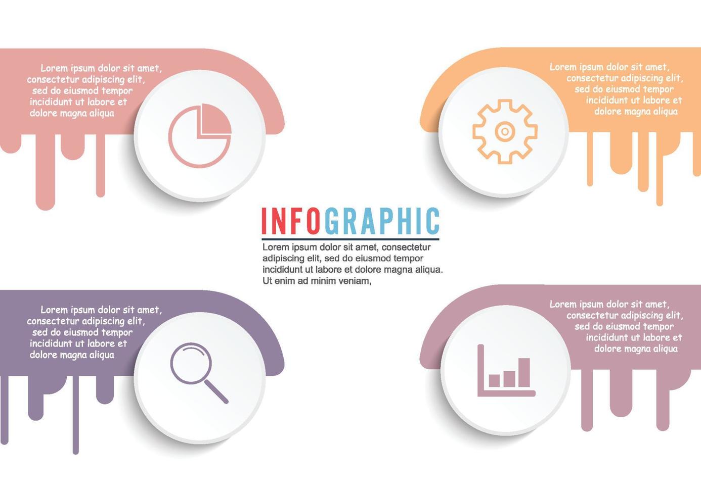 plantilla de opciones de números de infografías abstractas. ilustración vectorial se puede usar para diseño de flujo de trabajo, diagrama, opciones de pasos comerciales, banner, diseño web vector