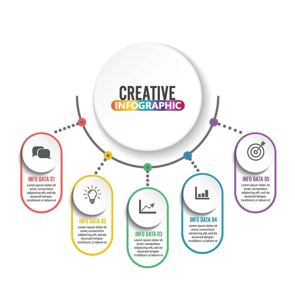 Abstract infographics number options template. Vector illustration. Can be used for workflow layout, diagram, business step options, banner, web design.