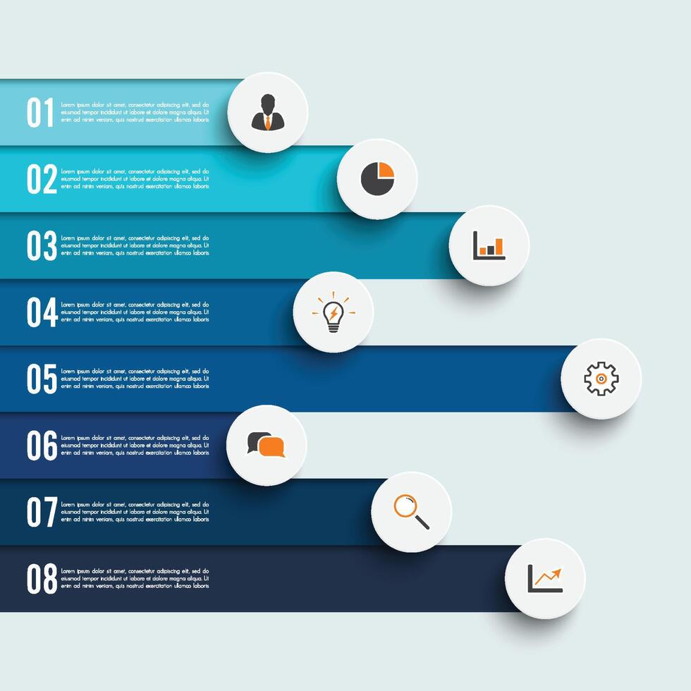 Infographic design vector and marketing icons can be used for workflow layout, diagram, annual report, web design. Business concept with 8 options, steps or processes.