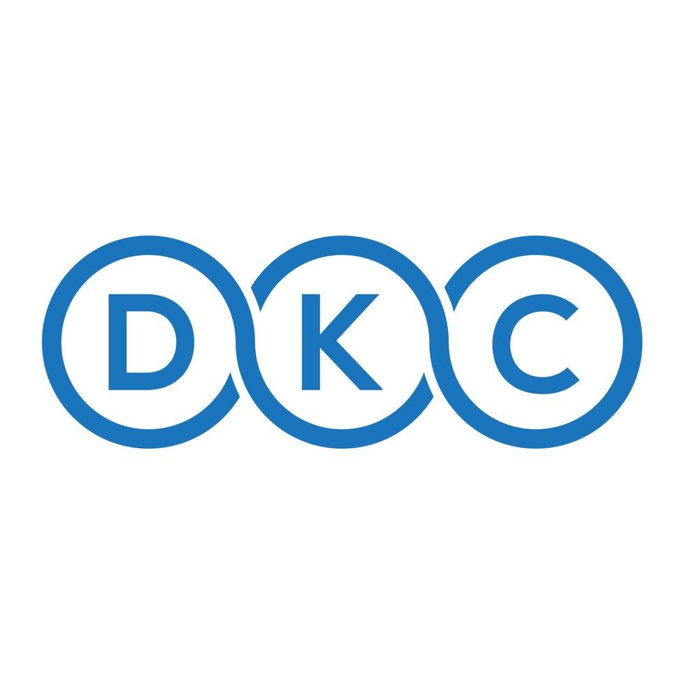 diseño de logotipo de letra dkc sobre fondo negro.concepto de logotipo de letra inicial creativa dkc.diseño de letra vectorial dkc. vector