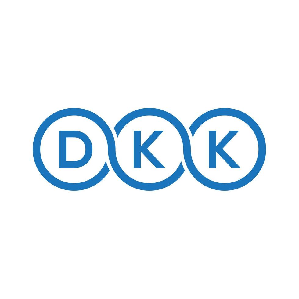 diseño del logotipo de la letra dkk sobre fondo negro. concepto del logotipo de la letra inicial creativa dkk. diseño de la letra vectorial dkk. vector