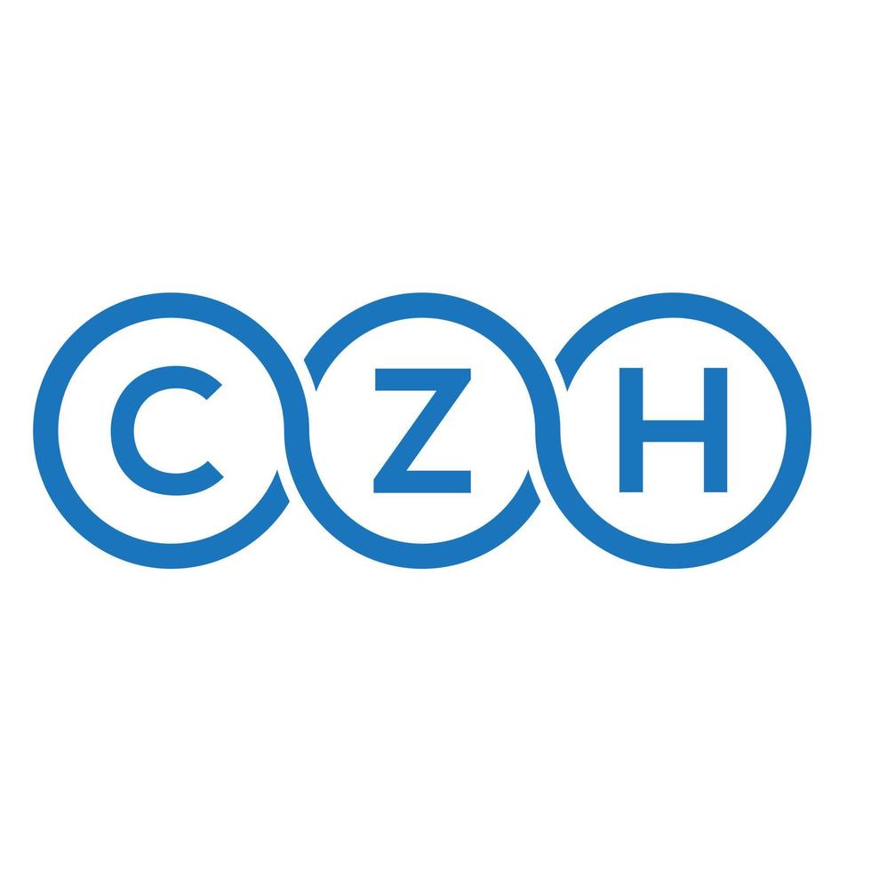 diseño de logotipo de letra czh sobre fondo negro.concepto de logotipo de letra inicial creativa czh.diseño de letra vectorial czh. vector