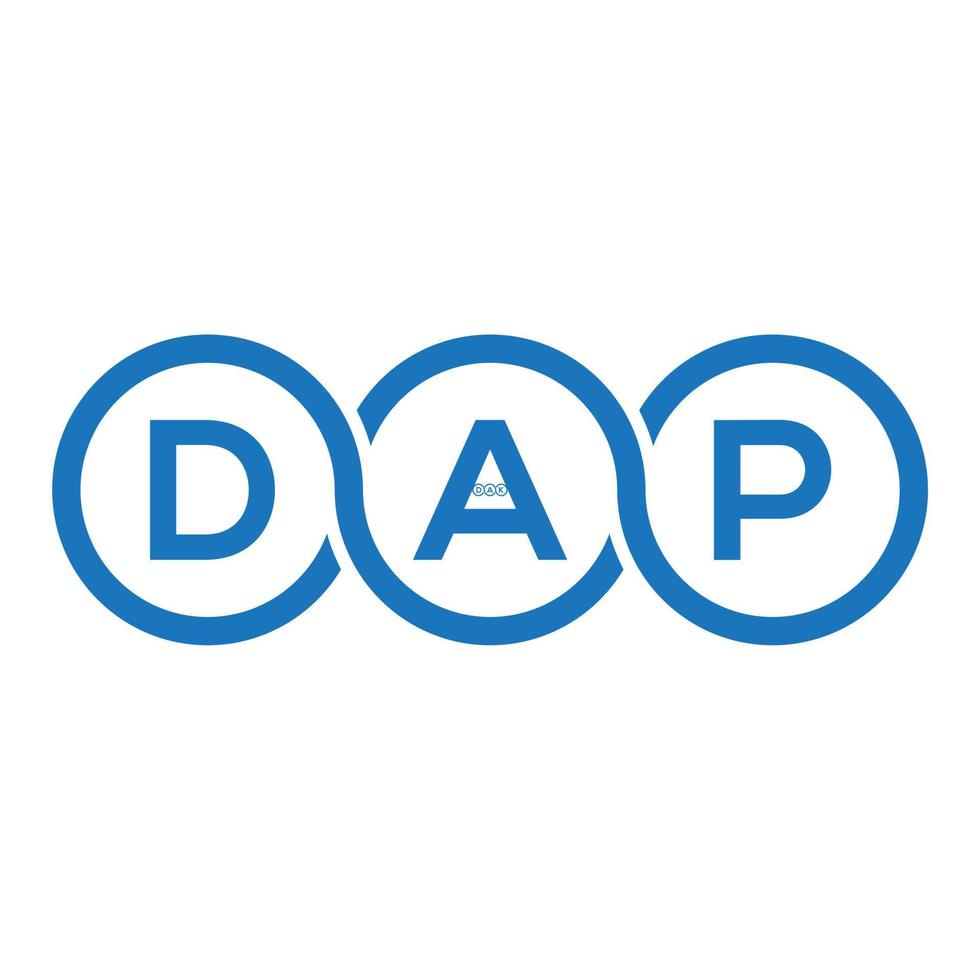 diseño de logotipo de letra dap sobre fondo negro.concepto de logotipo de letra inicial creativa dap.diseño de letra vectorial dap. vector