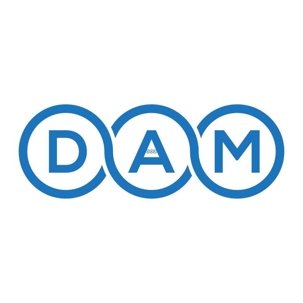DAM letter logo design on black background.DAM creative initials letter logo concept.DAM vector letter design.