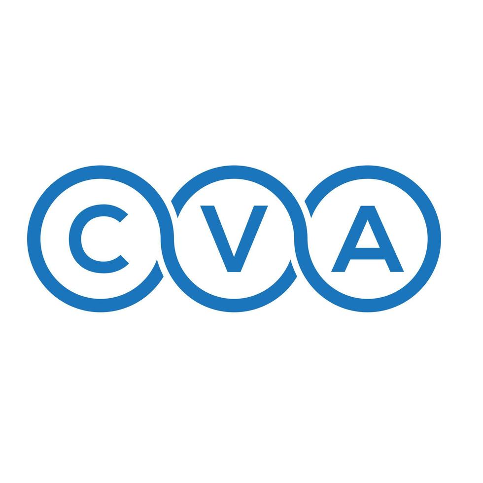 diseño de logotipo de letra cva sobre fondo negro.concepto de logotipo de letra inicial creativa cva.diseño de letra vectorial cva. vector