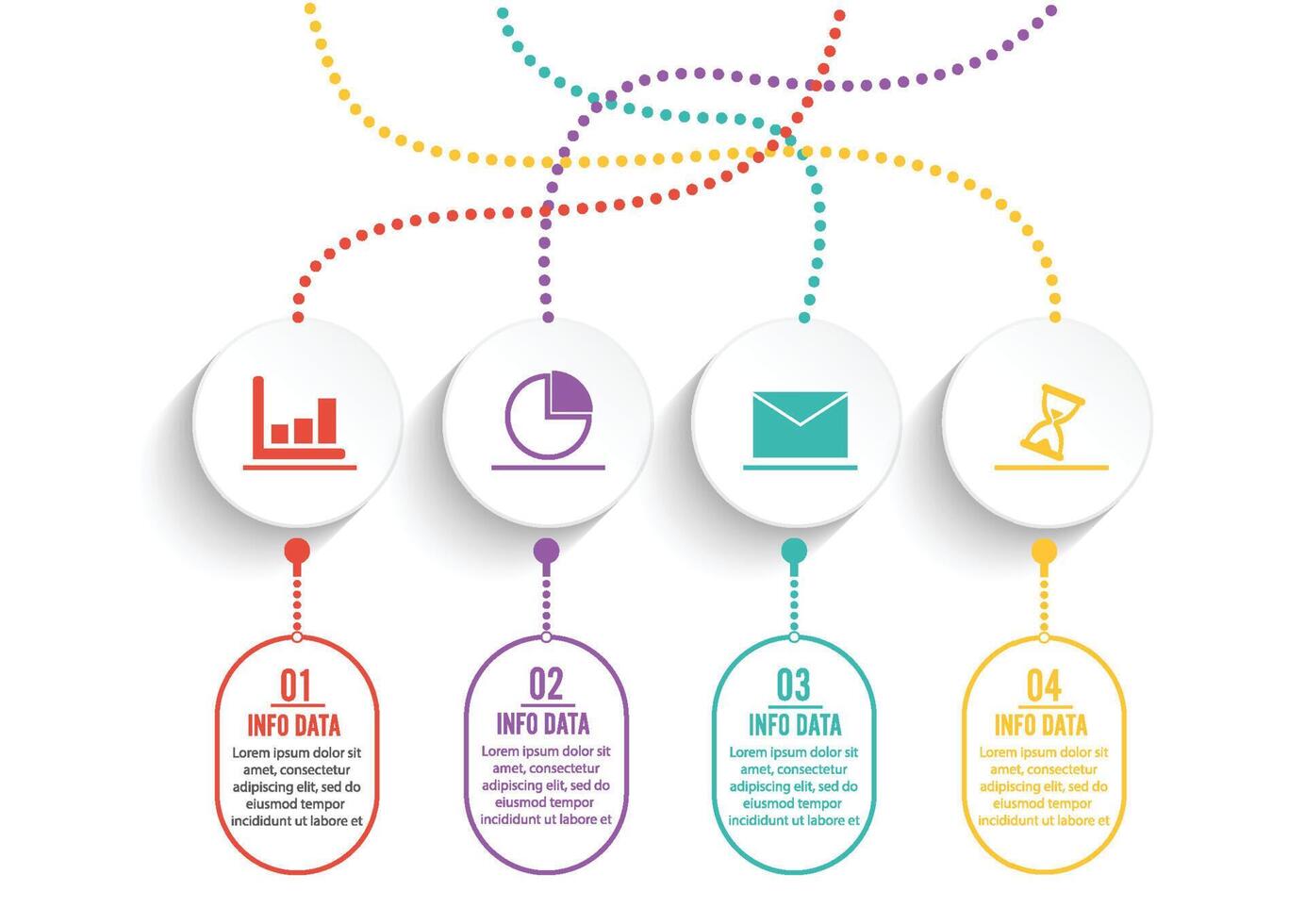 Infographic design vector and marketing icons can be used for workflow layout, diagram, annual report, web design. Business concept with 4 options, steps or processes.