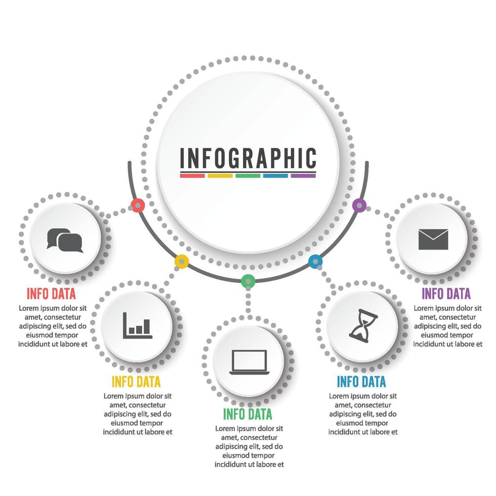 Abstract infographics number options template. Vector illustration. Can be used for workflow layout, diagram, business step options, banner, web design.