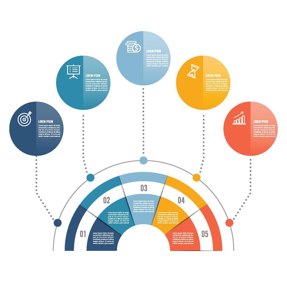 plantilla de infografía vectorial con etiqueta de papel 3d, círculos integrados. concepto de negocio con opciones. para contenido, diagrama, diagrama de flujo, pasos, partes, infografías de línea de tiempo, diseño de flujo de trabajo, gráfico vector