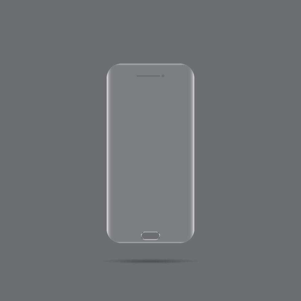 Glass screen protector. Vector screen protector for smartphone. Mobile cover accessory for display