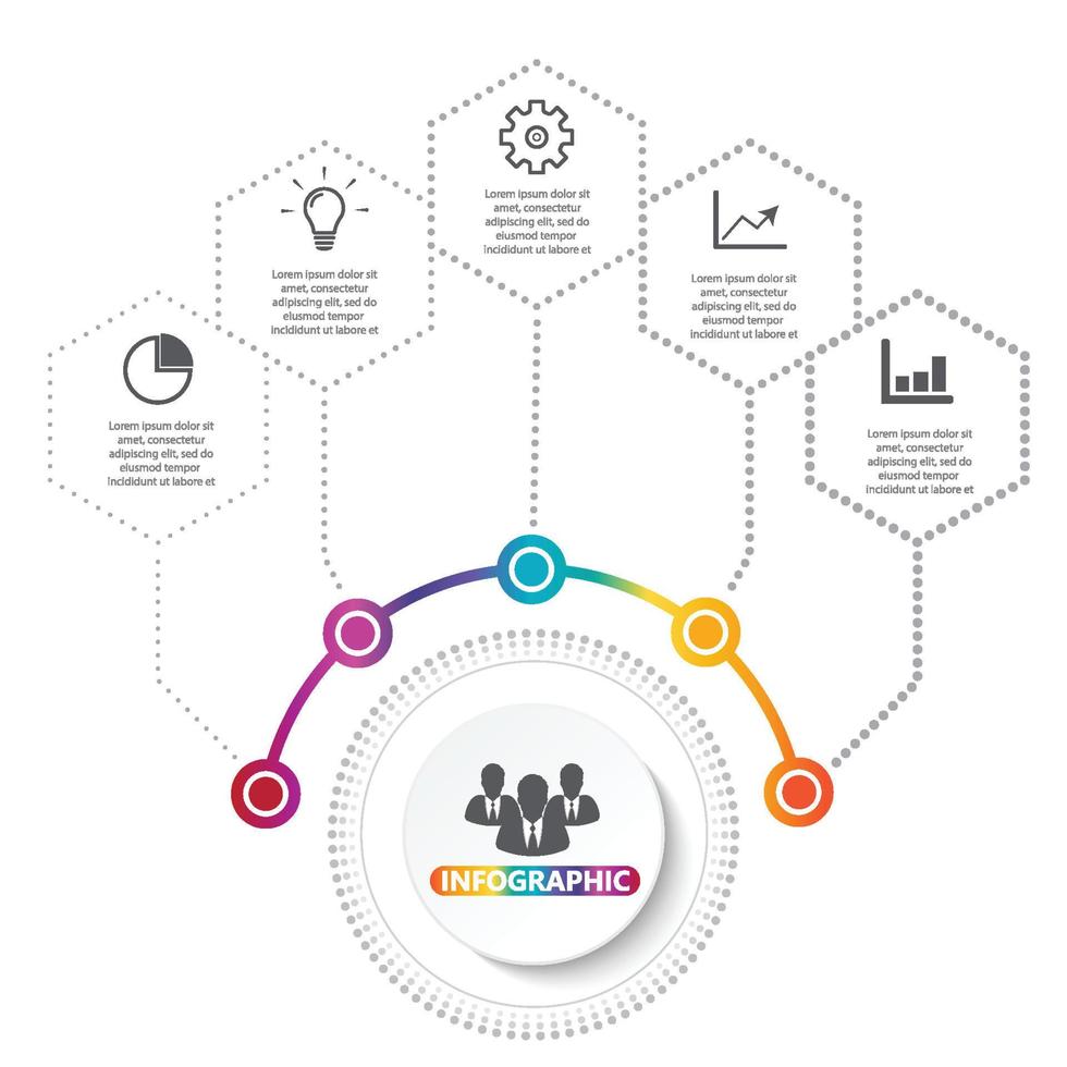 plantilla de infografía vectorial con etiqueta de papel 3d, círculos integrados. concepto de negocio con opciones. para contenido, diagrama, diagrama de flujo, pasos, partes, infografías de línea de tiempo, diseño de flujo de trabajo, gráfico vector