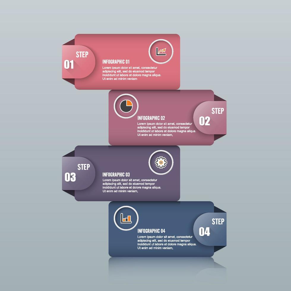 Infographic design vector and marketing icons can be used for workflow layout, diagram, annual report, web design. Business concept with 4 options, steps or processes.