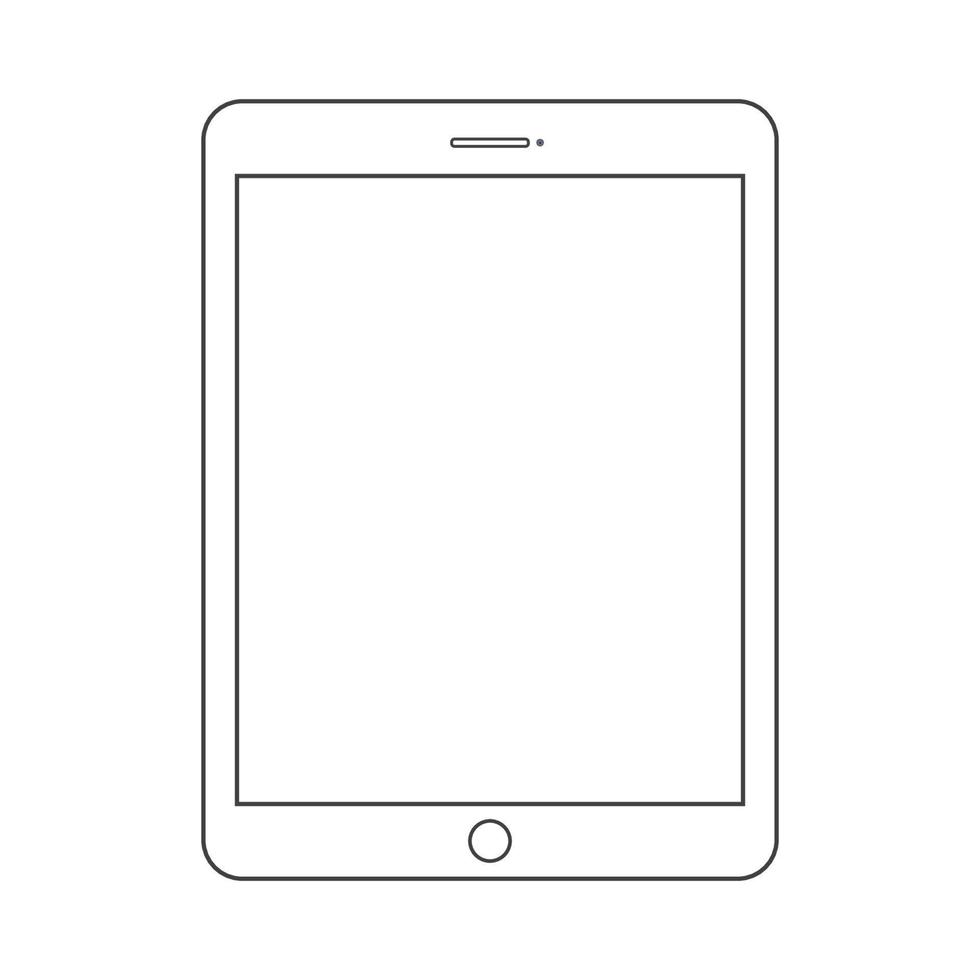 Outline drawing tablet. Elegant thin line style design vector