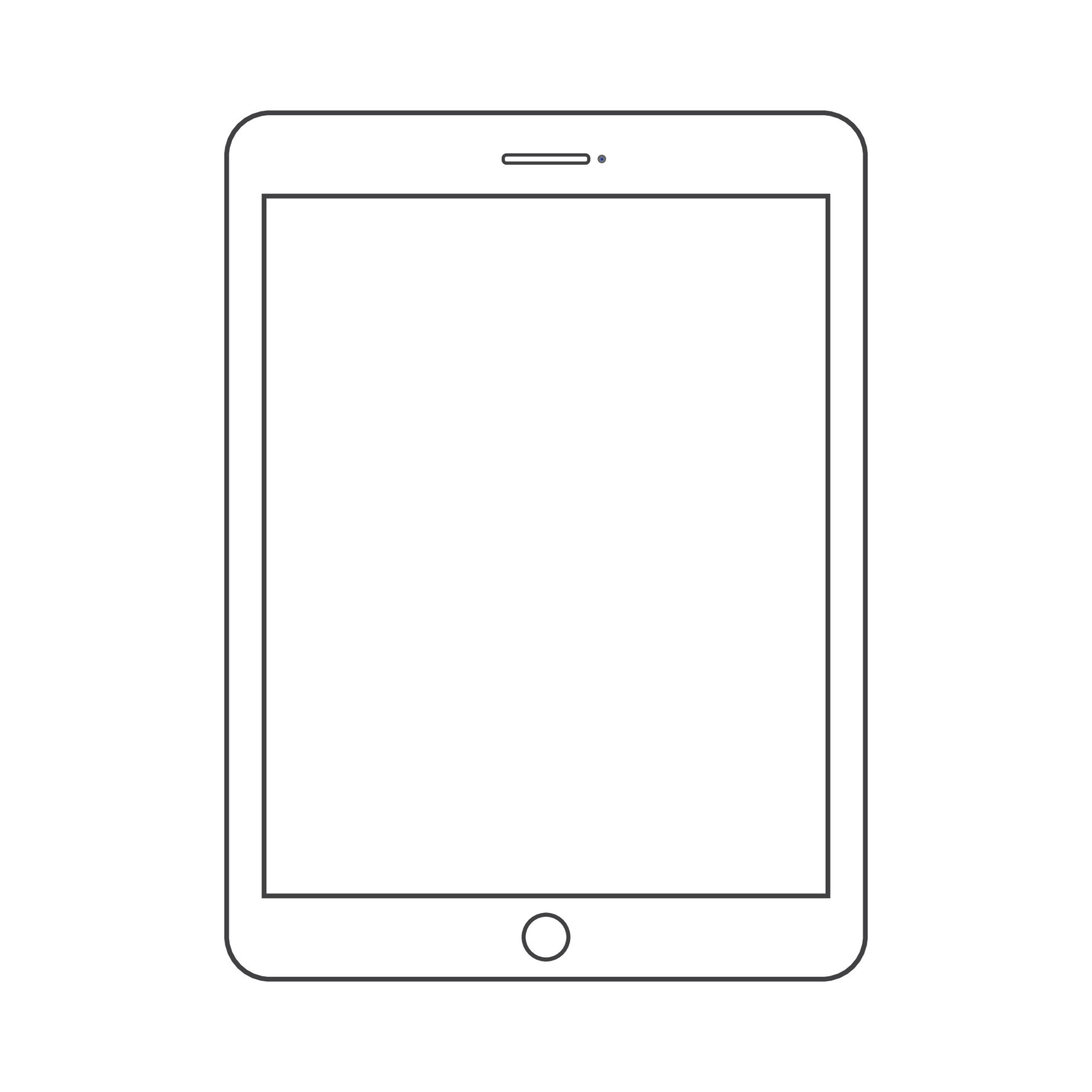Outline drawing tablet. Elegant thin line style design 7202672 Vector