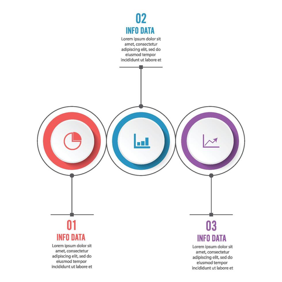 Circle infographic template three option, process or step for business presentation vector