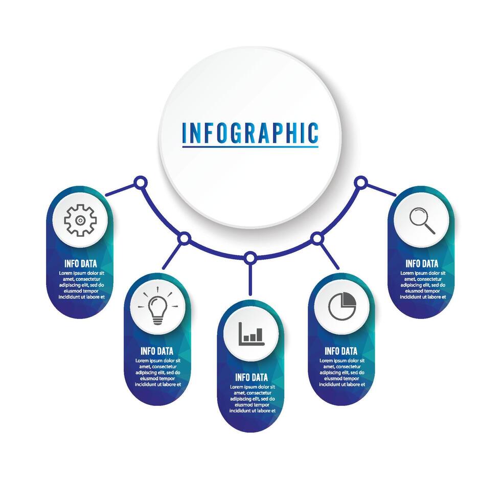 Abstract infographics number options template. Vector illustration. Can be used for workflow layout, diagram, business step options, banner, web design.