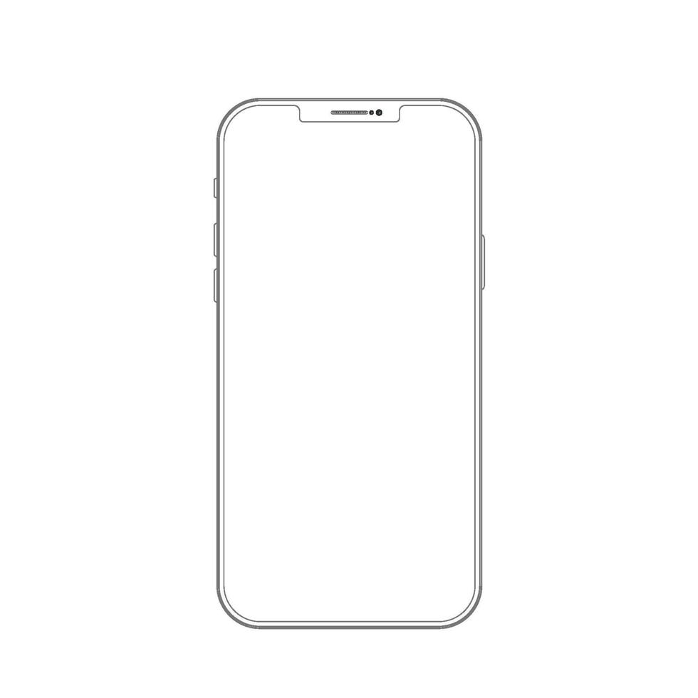 Outline drawing smartphone. Elegant thin line style design vector