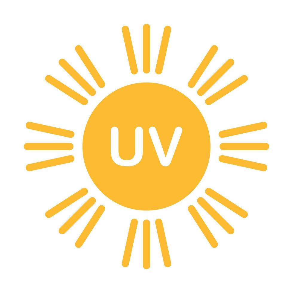 UV radiation icon vector solar ultraviolet light symbol for graphic design, logo, web site, social media, mobile app, ui illustration.