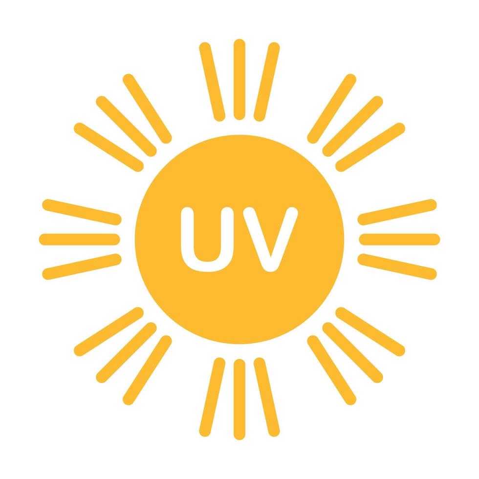 icono de radiación uv vector símbolo de luz ultravioleta solar para diseño gráfico, logotipo, sitio web, redes sociales, aplicación móvil, ilustración de interfaz de usuario.