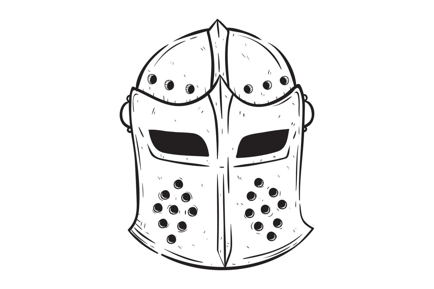 casco de gladiador o casco troy con estilo dibujado a mano vector