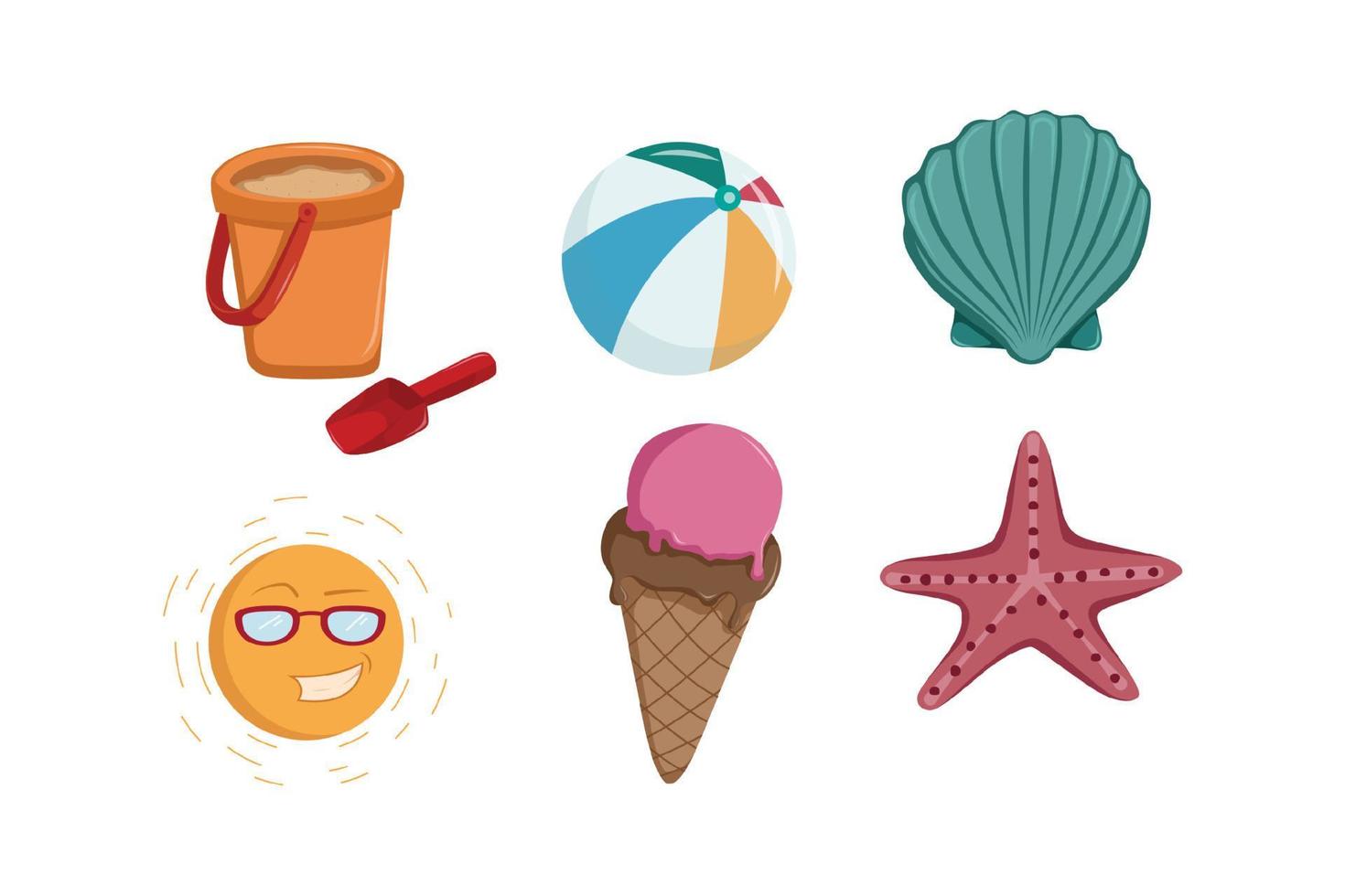 set of flat design summer elements. best for banner or poster elements vector