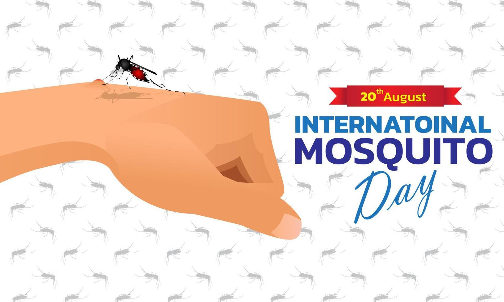 Mosquito Vector with world map Background, World Mosquito day, Malaria Day, dengue fever.