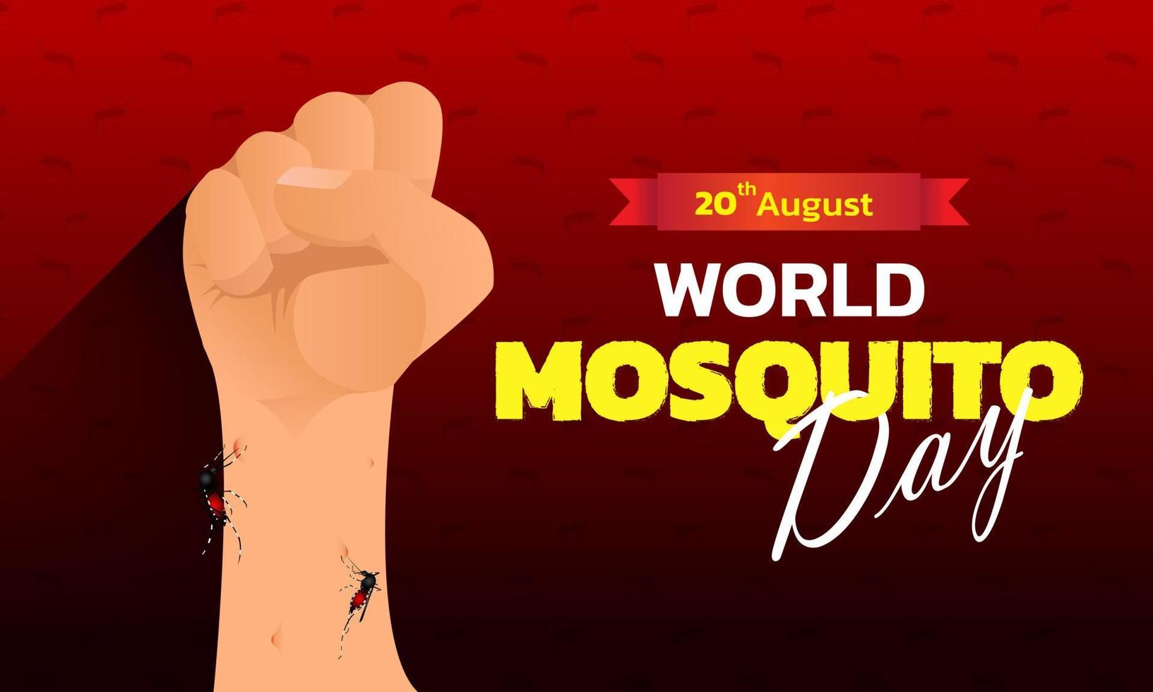 Mosquito Vector with world map Background, World Mosquito day, Malaria Day, dengue fever.