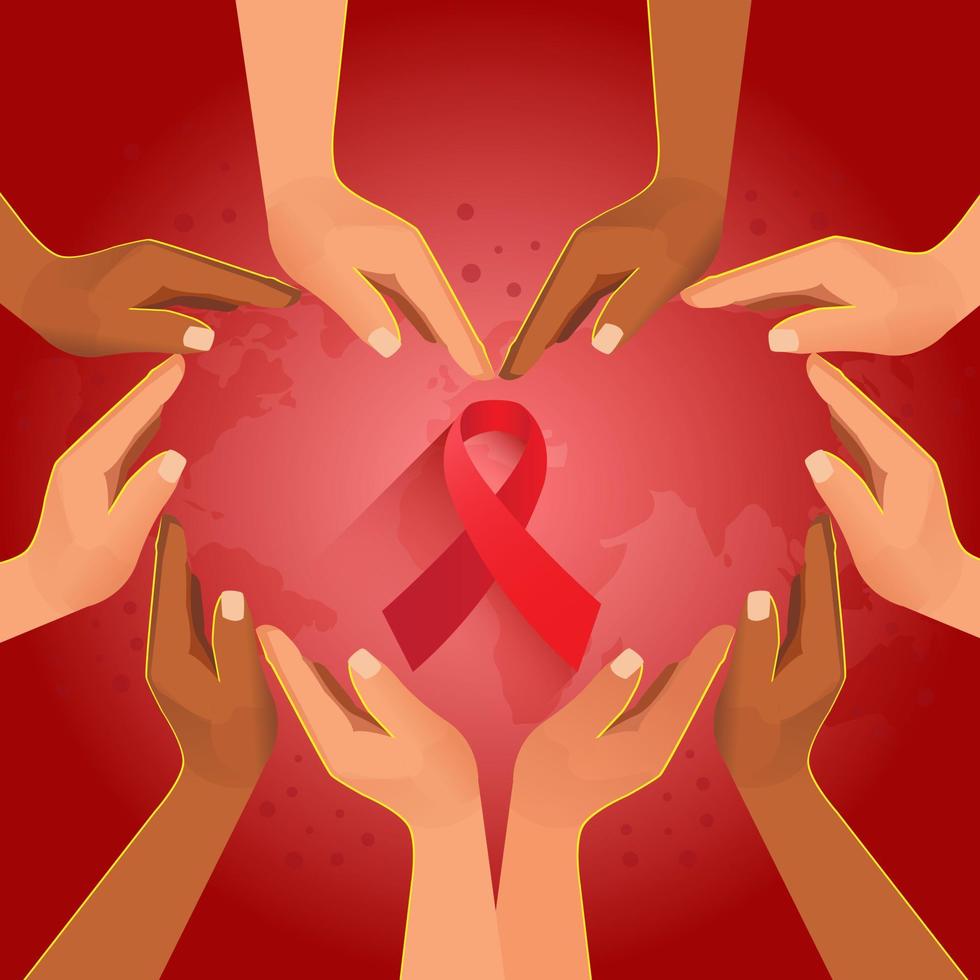 World AIDS Day Banner Background Illustration. vector