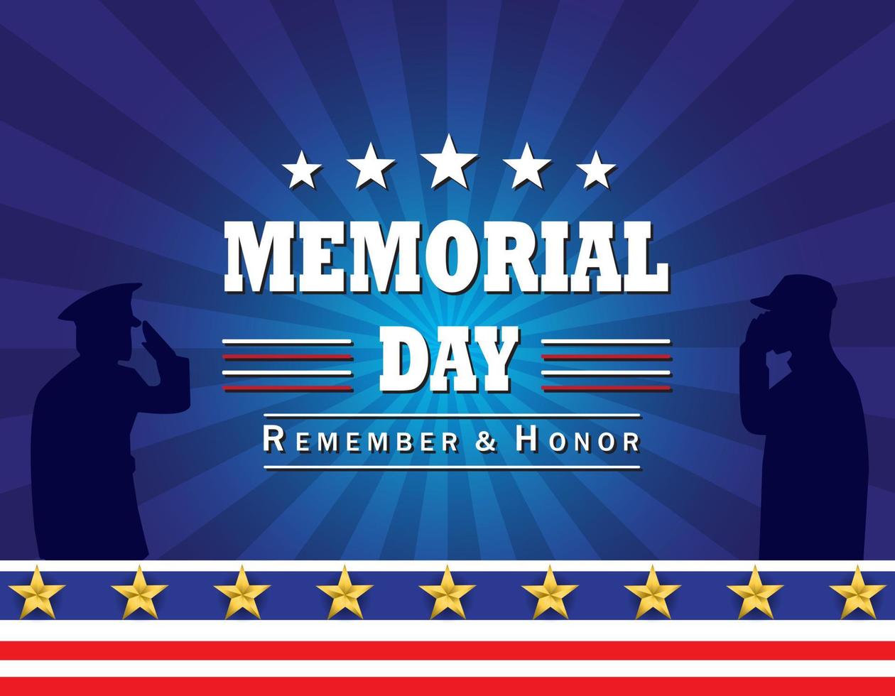 Memorial Day Background Design. vector