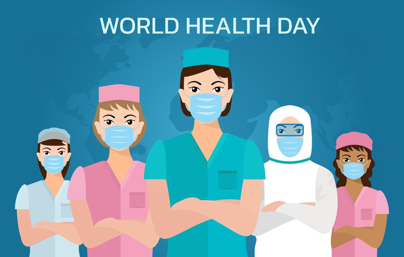 el día mundial de la salud es un día mundial de concienciación sobre la salud vector