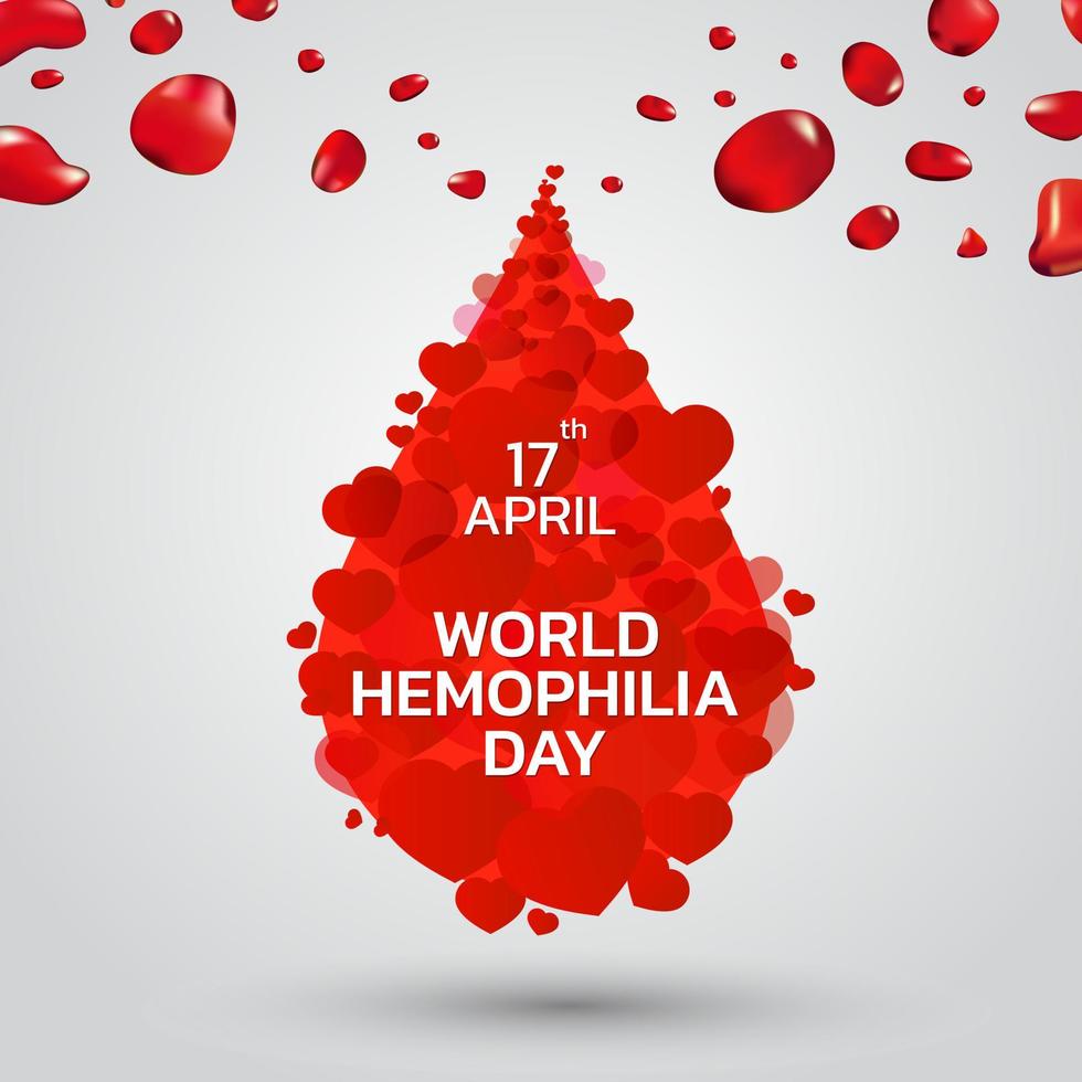 El día mundial de la hemofilia se celebra todos los años el 17 de abril. vector