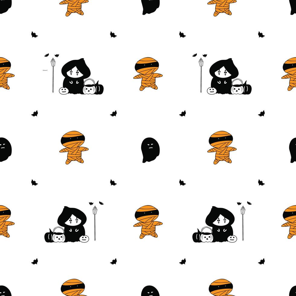 Halloween seamless pattern design vector