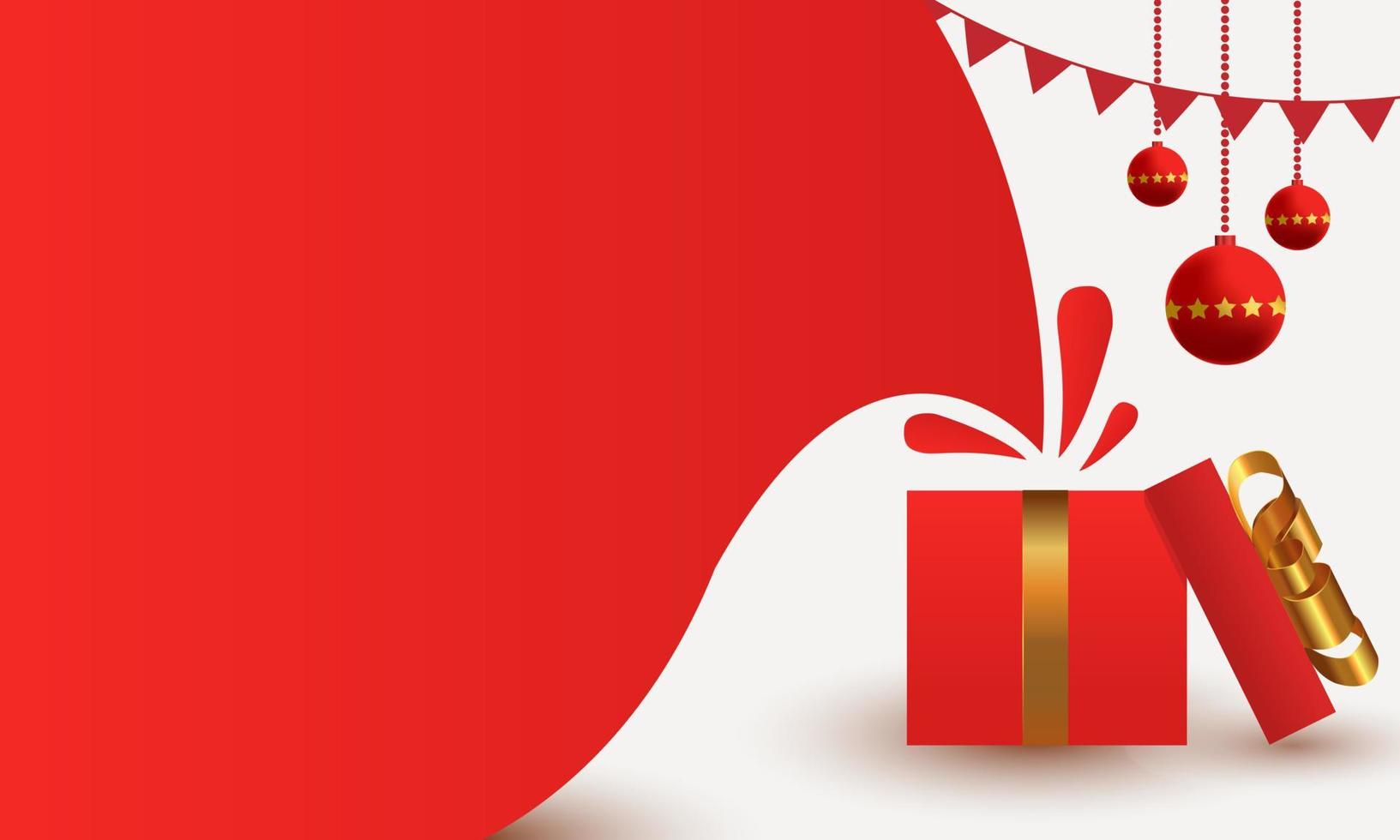 Background decorated with red gift boxes. merry Christmas. vector