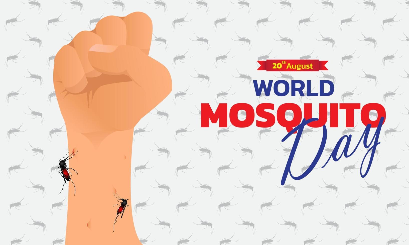 Mosquito Vector with world map Background, World Mosquito day, Malaria Day, dengue fever.