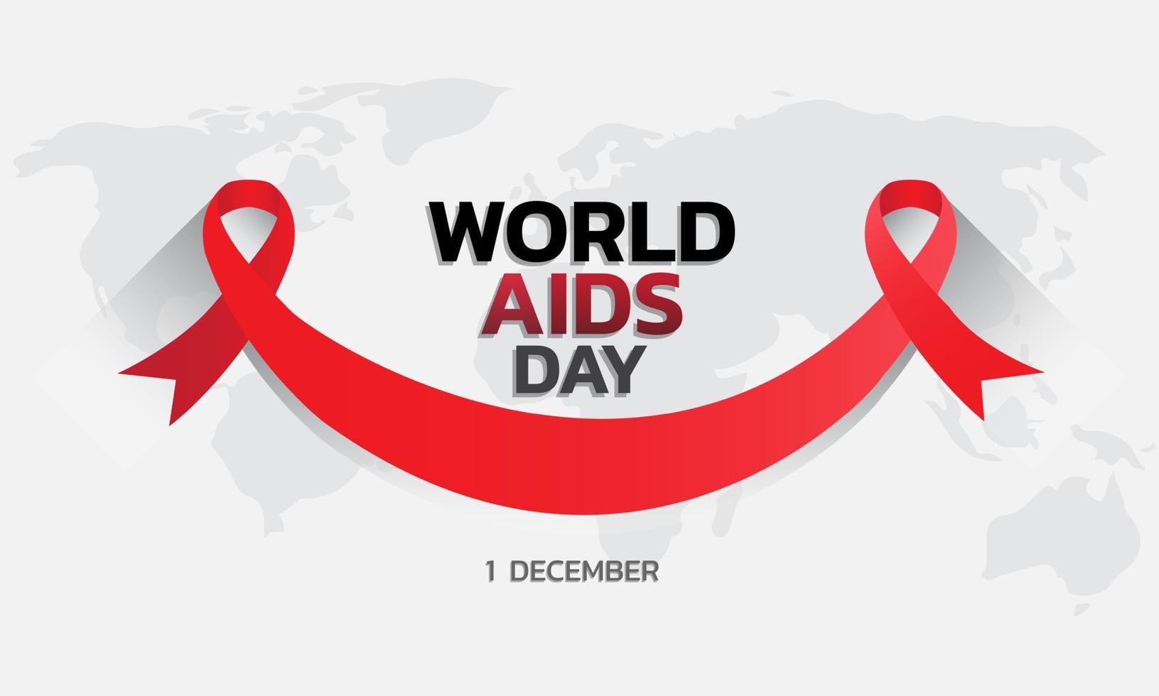 World AIDS Day Banner Background Illustration. vector