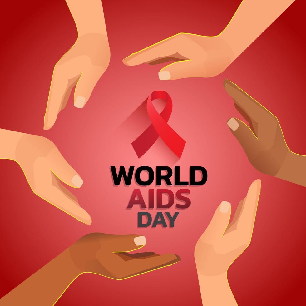 World AIDS Day Banner Background Illustration. vector