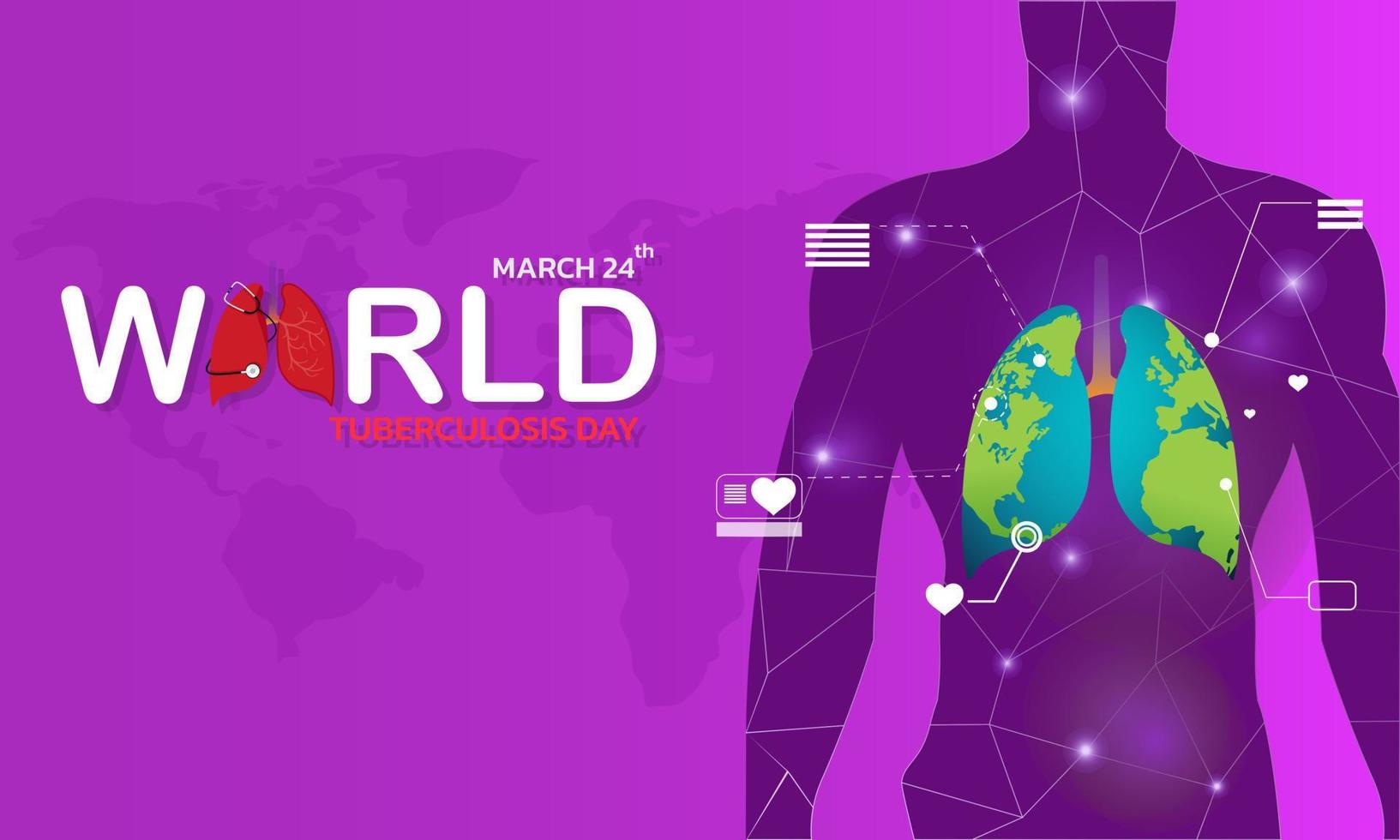 World Tuberculosis Day March 24. Medical solidarity day concept. Vector illustration.