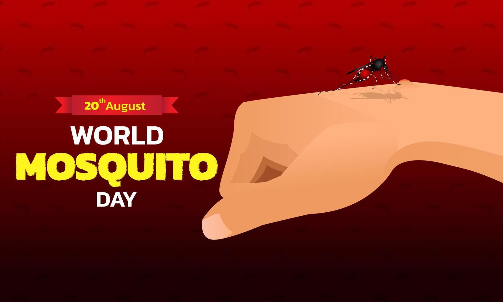 Mosquito Vector with world map Background, World Mosquito day, Malaria Day, dengue fever.