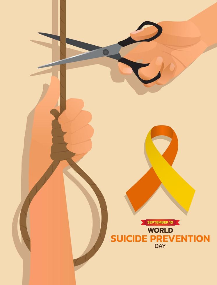 World Suicide Prevention Day concept. vector