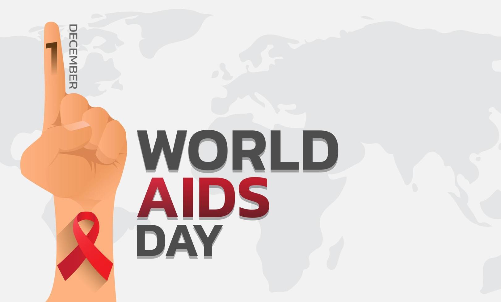 World AIDS Day Banner Background Illustration. vector