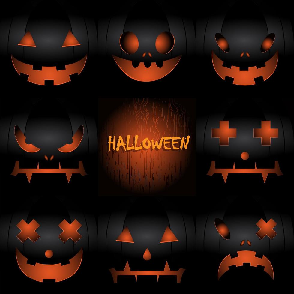 Set pumpkin on  background for the holiday Halloween. vector