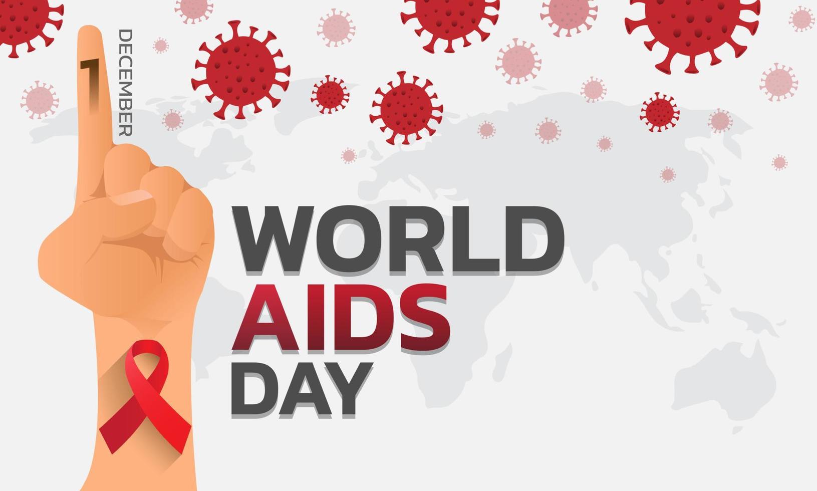 World AIDS Day Banner Background Illustration. vector